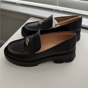 Coach black loafers